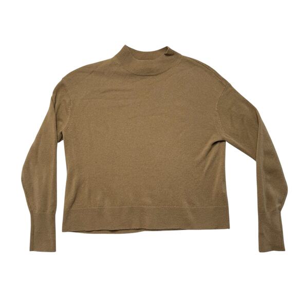 EVERLANE Cashmere Tan High Neck Pull-over Sweater Size XS Womens Long Sleeve - Picture 4 of 10
